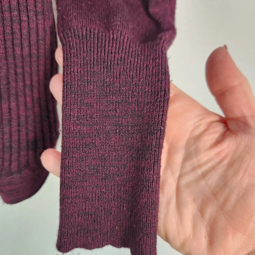 Maurices Women's Ribbed Crew Neck Sweater - Heathered‎ Dark Purple, Size S